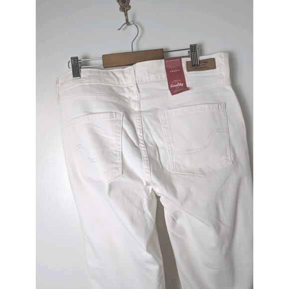Levi's Modern Slim Cuff White Denim Jeans Size 12 Distressed Stretch NEW - Picture 6 of 10